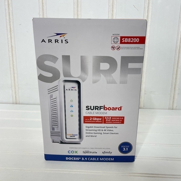ARRIS Surfboard SB8200 DOCSIS 3.1 Cable modem 2 1GB+ Illuminate monthly fees - Picture 2 of 5